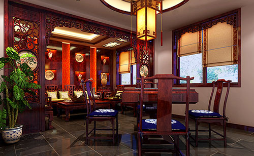 虎丘古典中式风格茶楼包间设计装修效果图